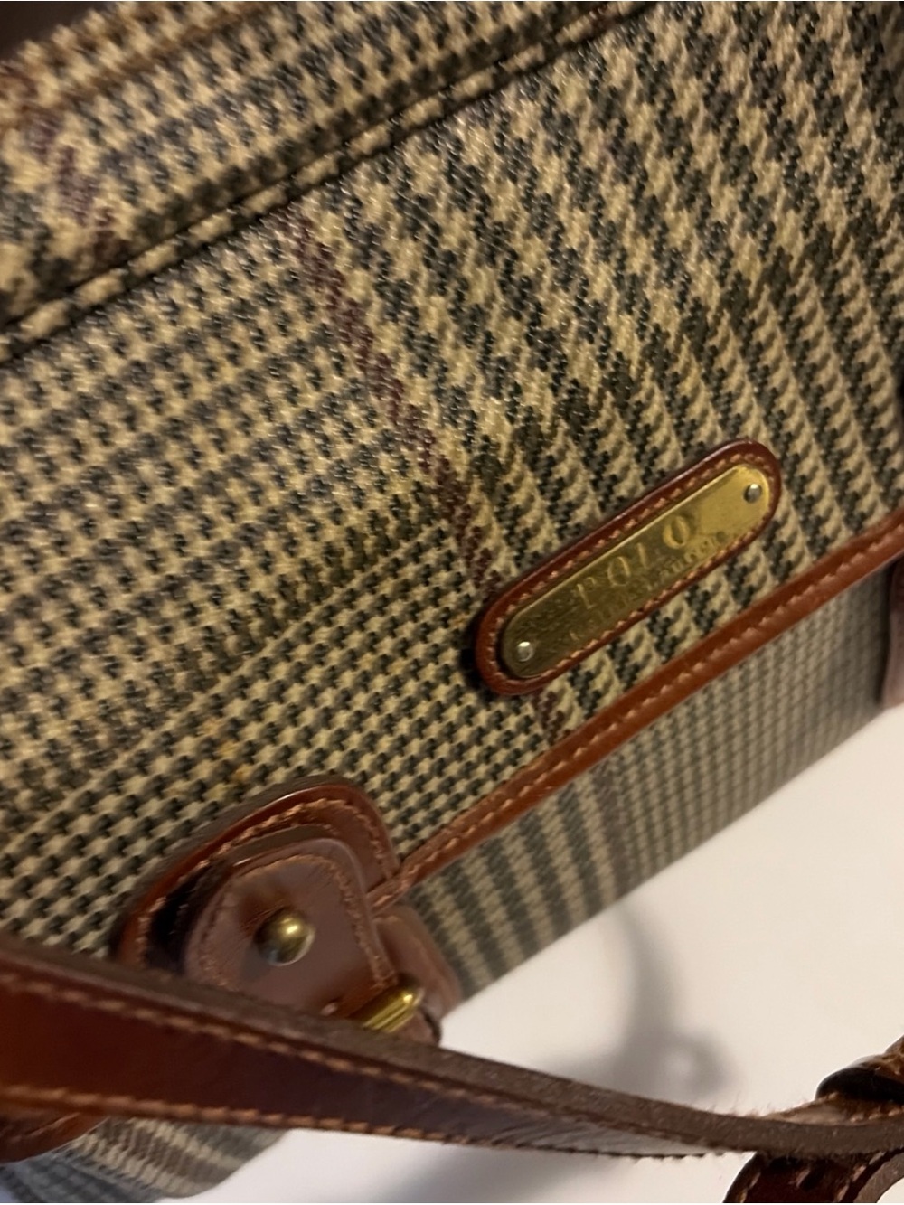 Vintage by Ralph Lauren Houndstooth Messenger Bag with pockets - Picture 7 of 11